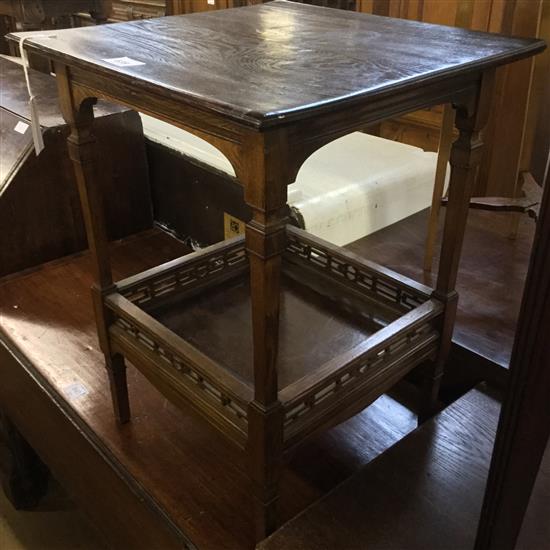 Victorian mahogany oval two-tier table and another two-tier table